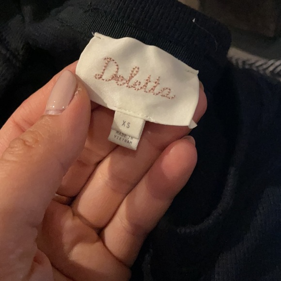 Anthropologie Deletta V Neck Lace Up Henley black XS - Picture 3 of 4